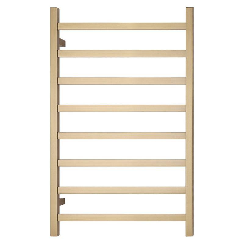 2023 Brushed Brass Gold stainless steel Heated Towel Rail rack Square AU 650*620mm No Timer