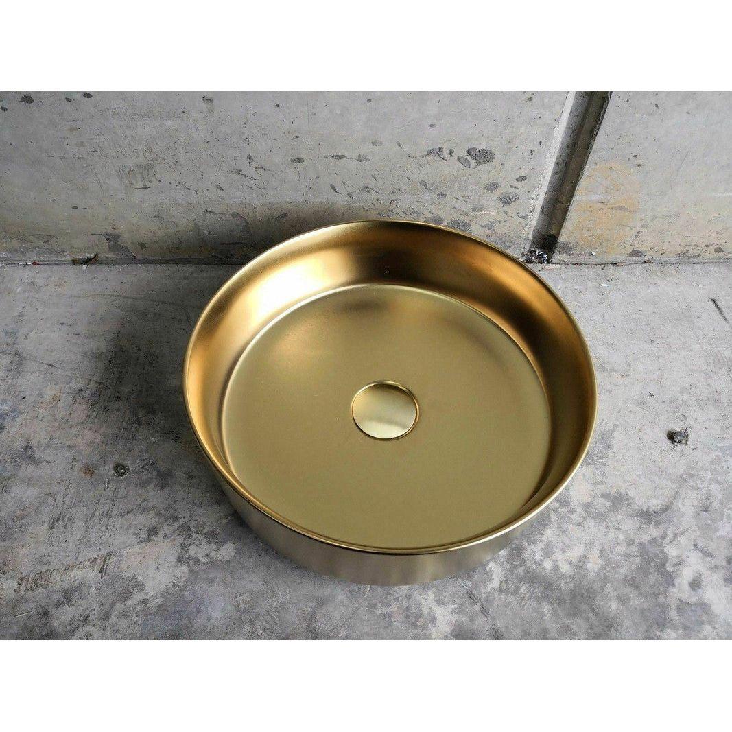 2023 Matte Black matte white matte Pink Green Gold Copper Round 360 mm Dia top counter basin porcelain sink