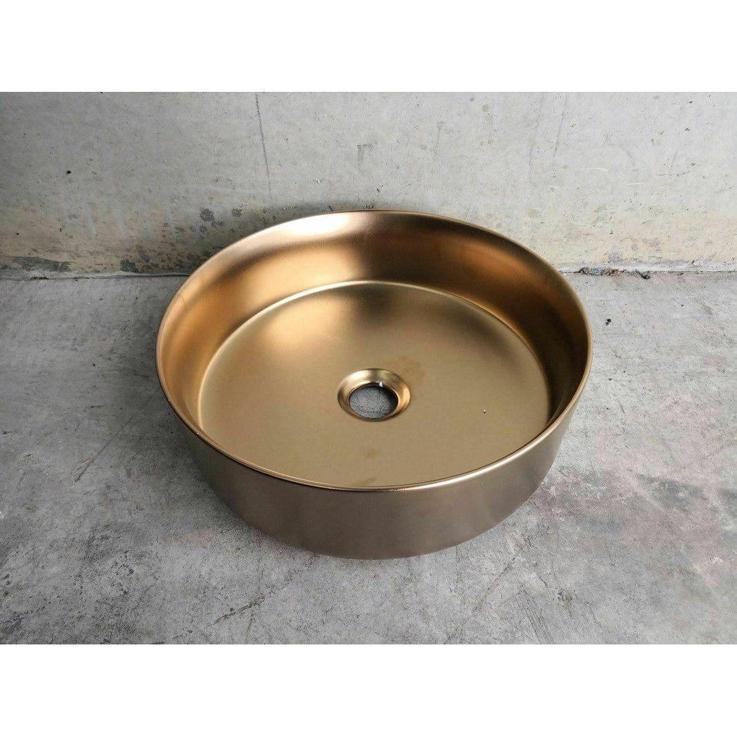 2023 Matte Black matte white matte Pink Green Gold Copper Round 360 mm Dia top counter basin porcelain sink