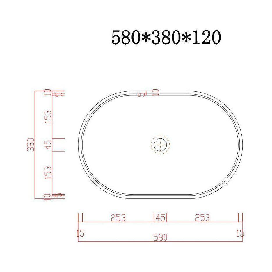 Ultra Modern Concrete Cement Wash Basin Counter Top Matte Black Oval Basin