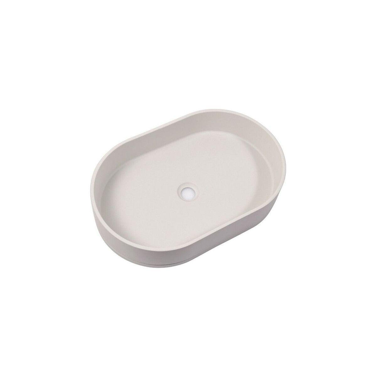 Ultra Modern Concrete Cement Wash Basin Counter Top Matte White Oval Basin