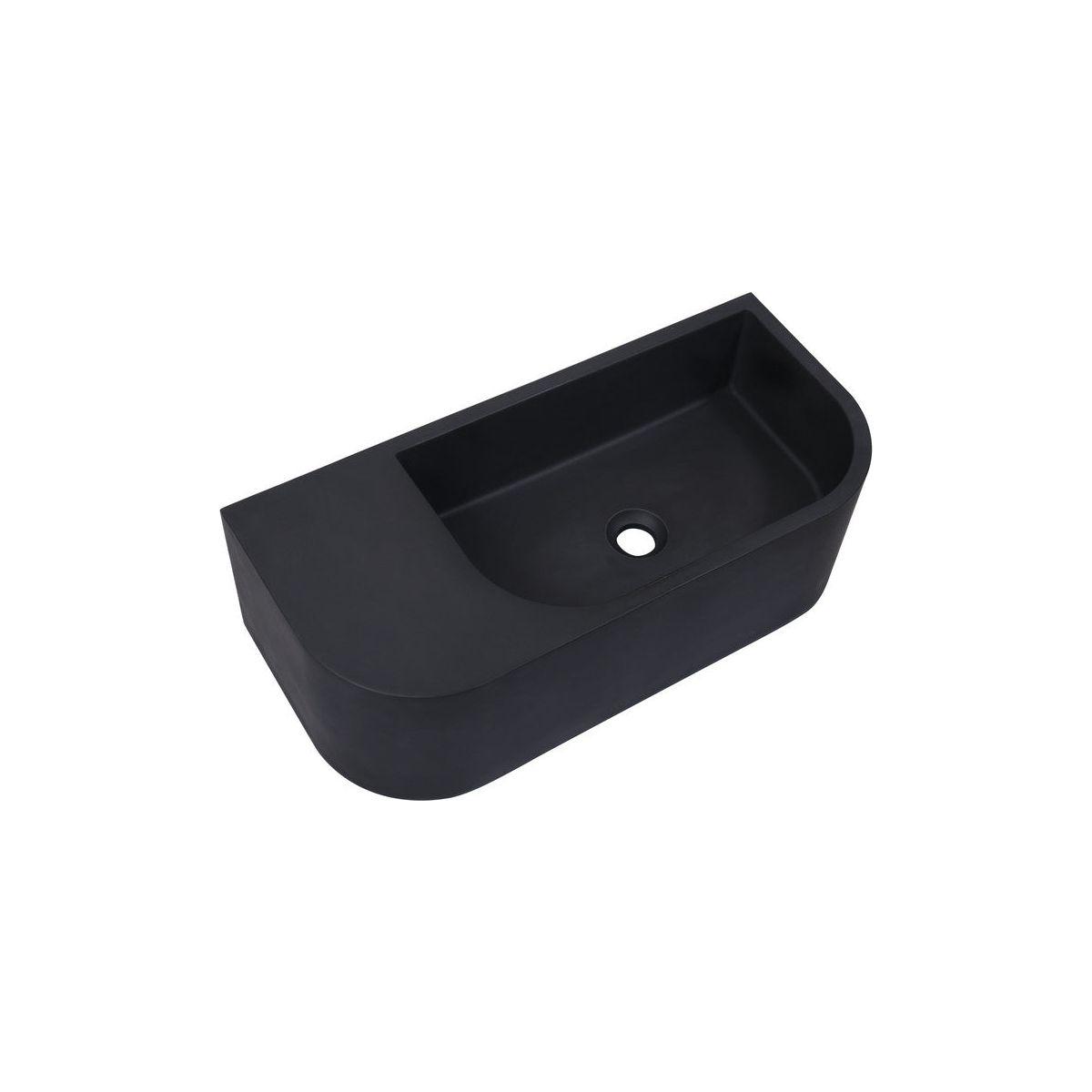 New Concrete Cement Wash Basin Counter Top Matte Black Wall Hung Basin