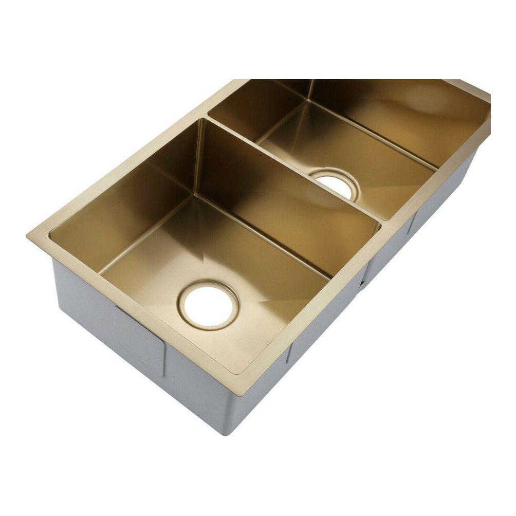 2023 Burnished Brass Gold stainless steel 304 double bowl kitchen sink