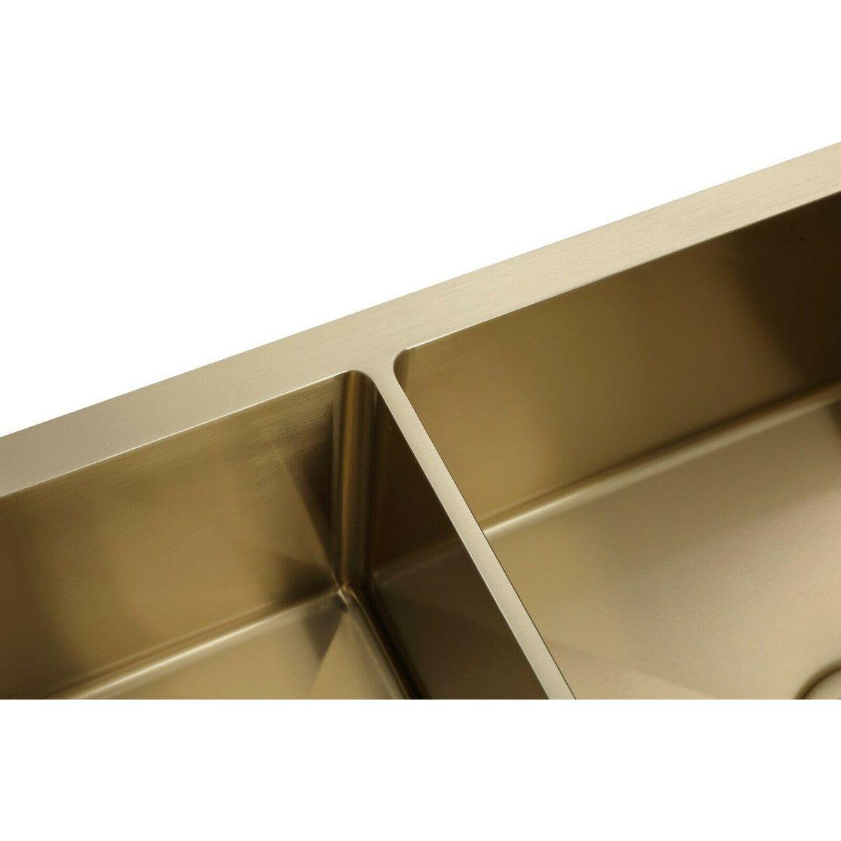 2023 Burnished Brass Gold stainless steel 304 double bowl kitchen sink