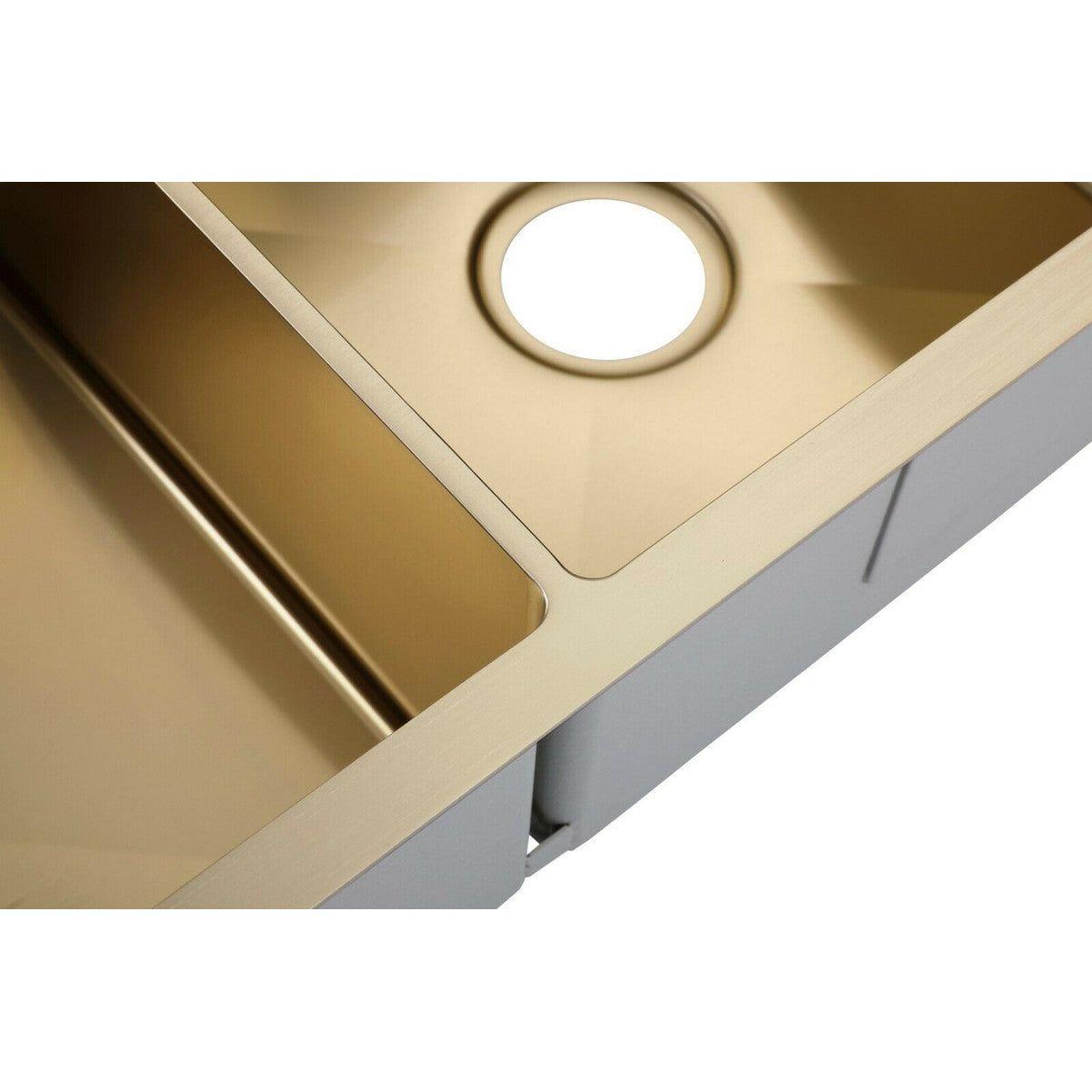 2023 Burnished Brass Gold stainless steel 304 double bowl kitchen sink