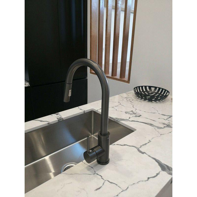 2023 Matte Black Pull out Kitchen tap Solid stainless steel PVD plated