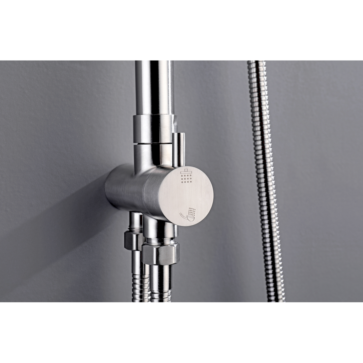 2023 Brushed Rose Gold Copper Solid Stainless Steel 304 made shower set w diverter 200 mm head sprayer hand held head