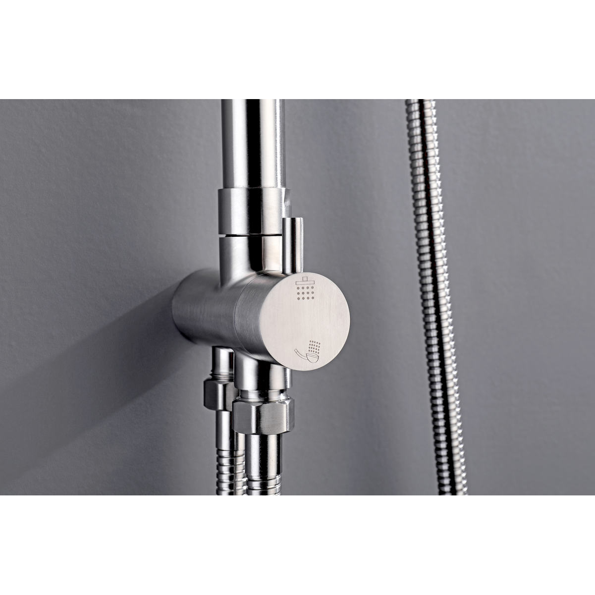 2023 Brushed Rose Gold Copper Solid Stainless Steel 304 made shower set w diverter 200 mm head sprayer hand held head