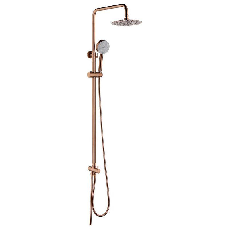 2023 Brushed Rose Gold Copper Solid Stainless Steel 304 made shower set w diverter 200 mm head sprayer hand held head