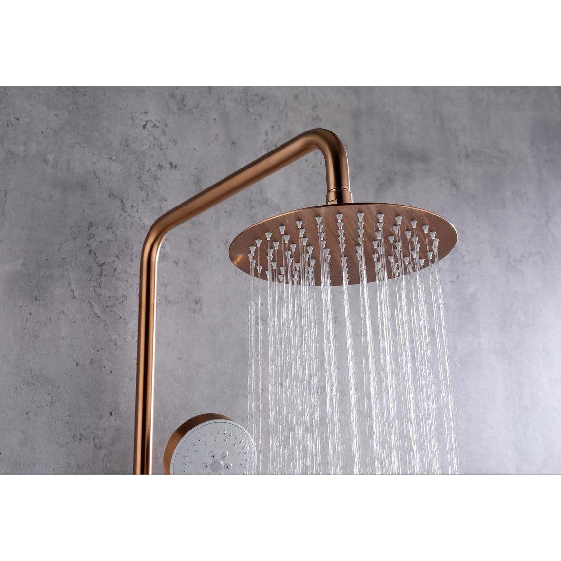 2023 Brushed Rose Gold Copper Solid Stainless Steel 304 made shower set w diverter 200 mm head sprayer hand held head