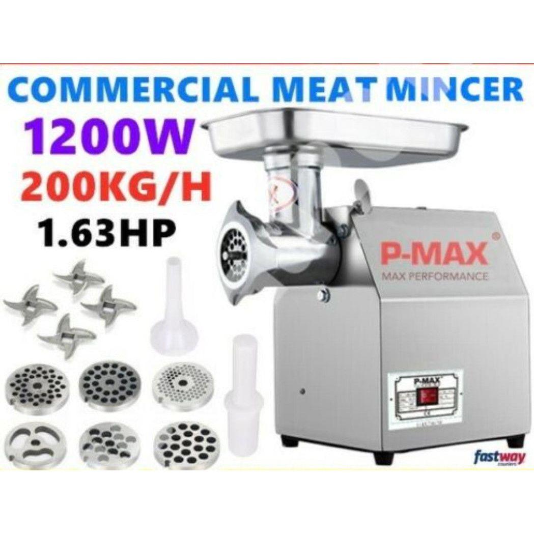 1.63HP Commercial Meat Mincer- Electric Grinder &amp; Sausage Maker Filler 1200W