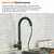 2023 Brushed Gold Spout Matte Black pull out with spray function kitchen mixer tap faucet