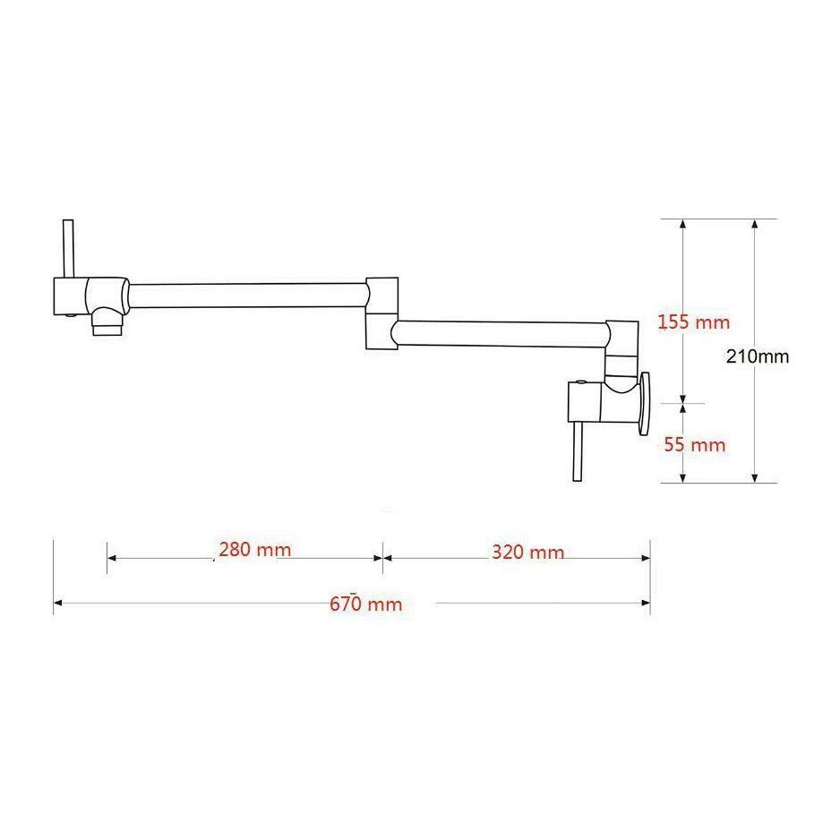 2023 Brushed Gold Kitchen tap Wall Mounted Pot Filler Single Cold Water inlet