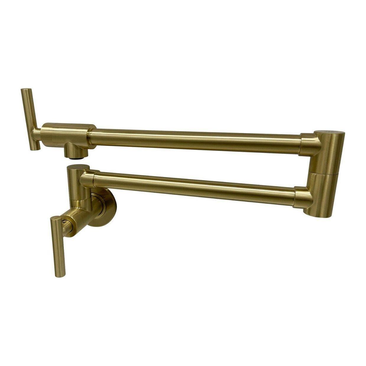 2023 Brushed Gold Kitchen tap Wall Mounted Pot Filler Single Cold Water inlet