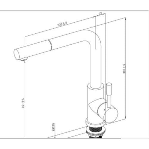 2023 Brushed Nickel Stainless steel L shape pull out with spray function spring kitchen mixer tap faucet Stainless steel Made PVD plated