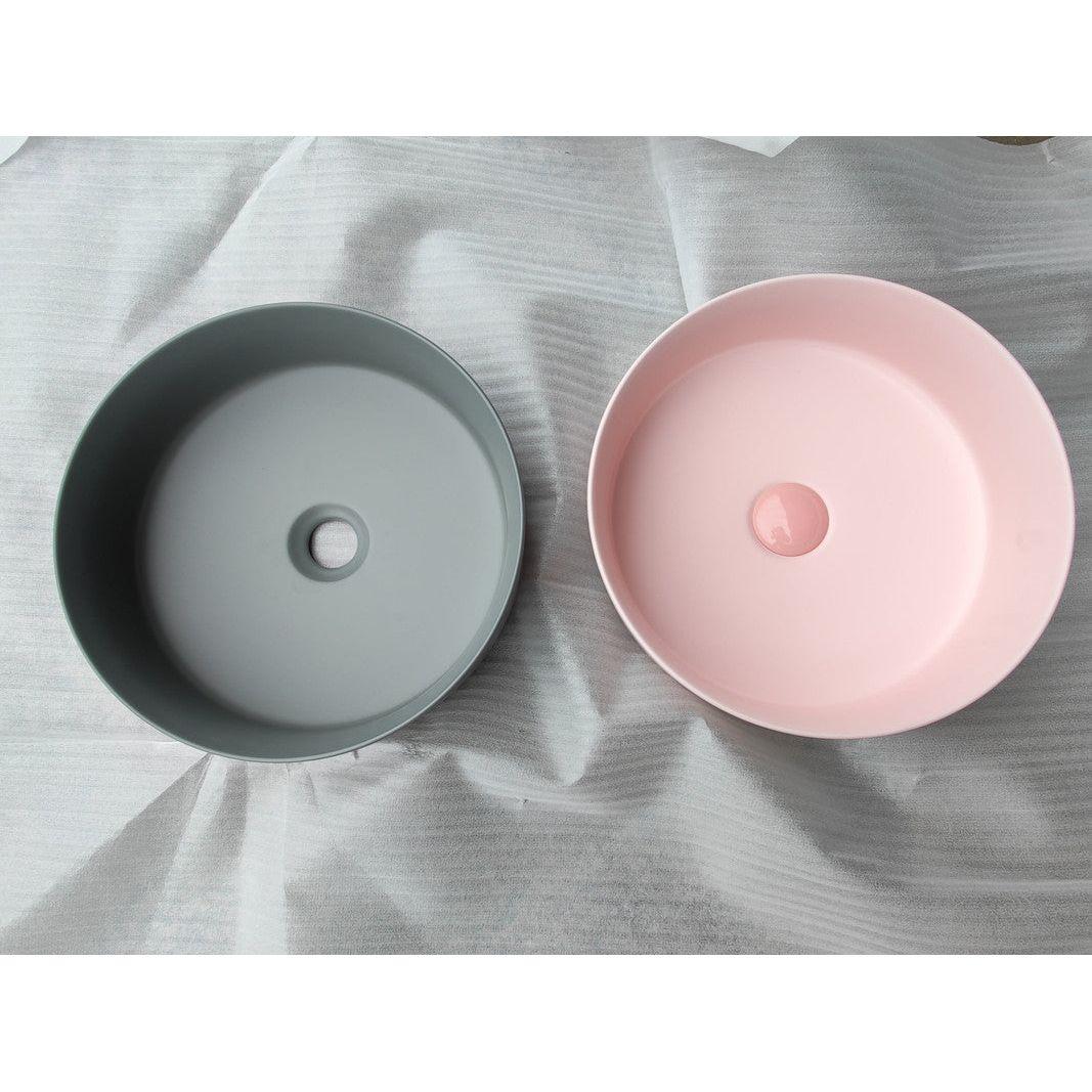 2020 Matte Pink Round 360 mm Dia top counter basin porcelain sink