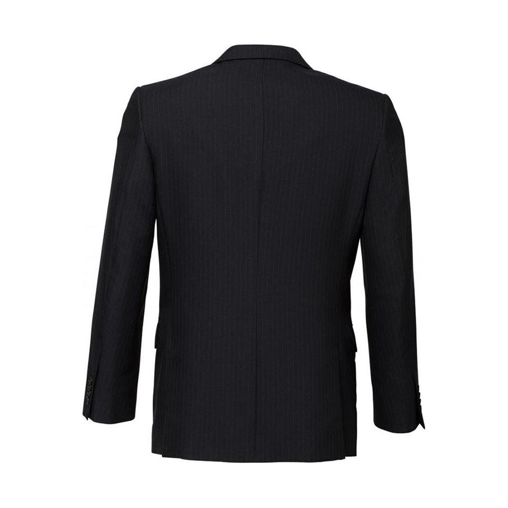 Mens Single Breasted 2 Button Suit Jacket Work Business - Pin Striped - Black - 137