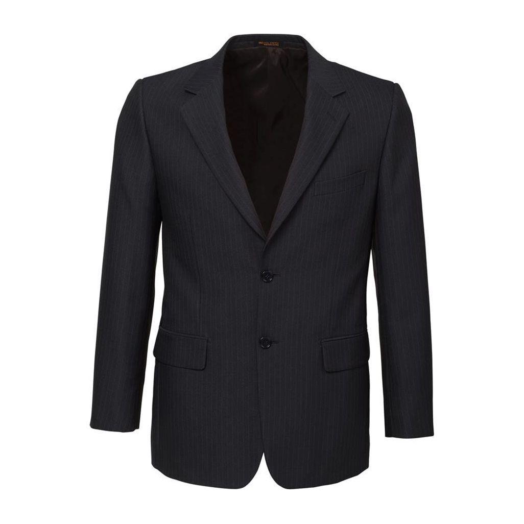 Mens Single Breasted 2 Button Suit Jacket Work Business - Pin Striped - Charcoal - 137