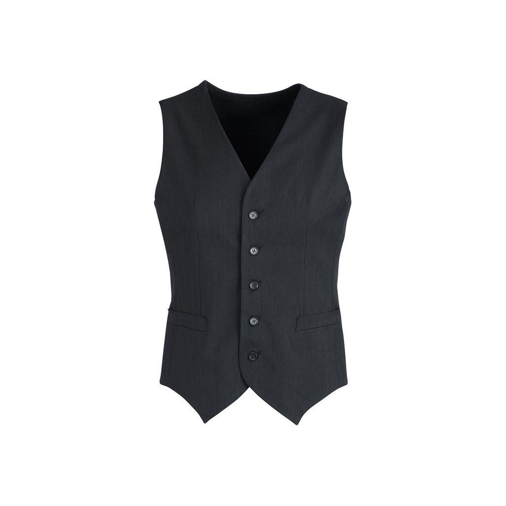 Mens Peaked Vest Waistcoat w/ Knitted Back Suit Formal Wedding Dress Up - Charcoal - 112
