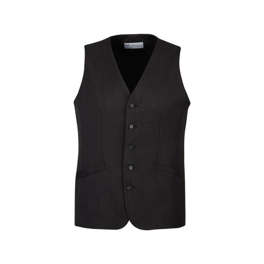 Mens Bamboo Blend Longline Vest Waistcoat w/ Stretch Business Forrnal Dress - Charcoal - 137