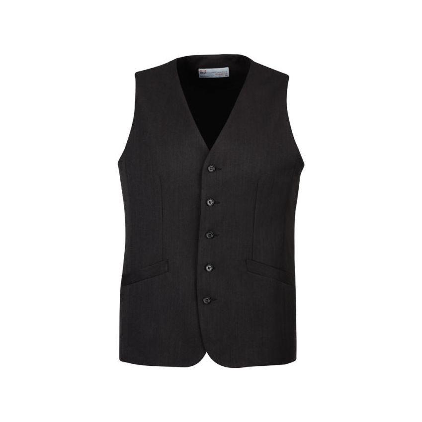 Mens Bamboo Blend Longline Vest Waistcoat w/ Stretch Business Forrnal Dress - Charcoal - 137