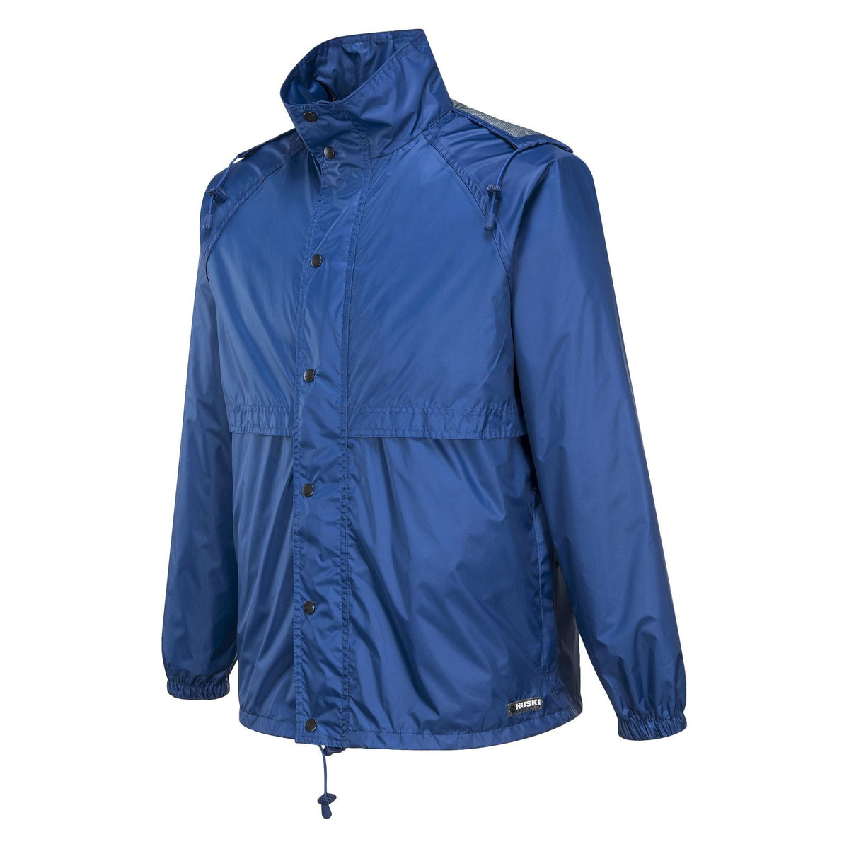 HUSKI STRATUS RAIN JACKET Waterproof Workwear Concealed Hood Windproof Packable - Cobalt - XXL