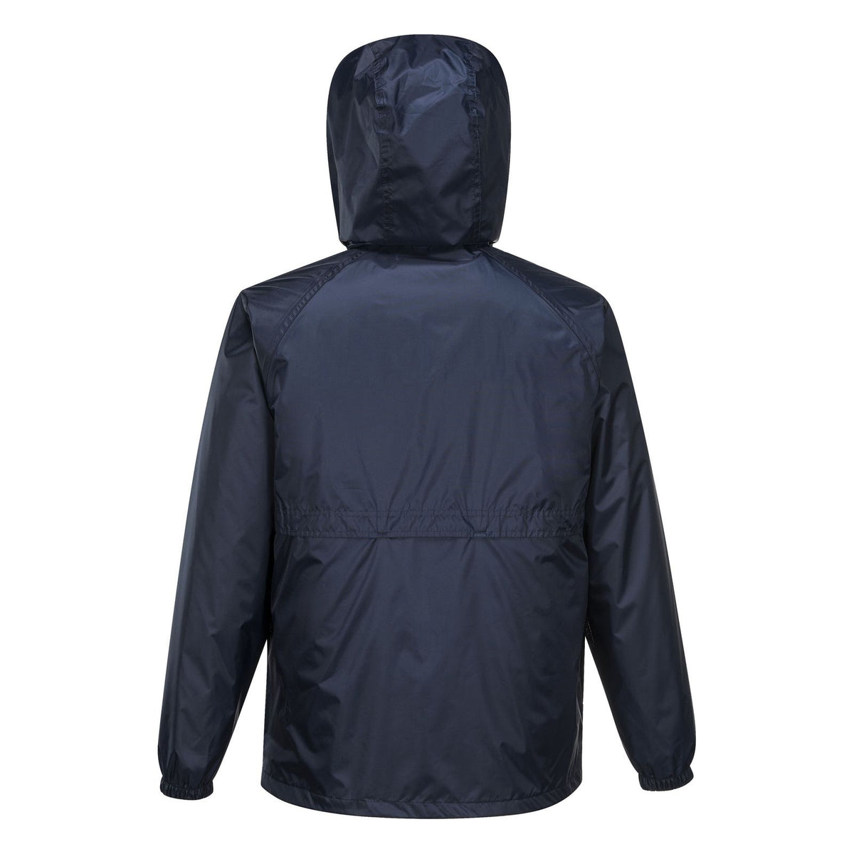 HUSKI STRATUS RAIN JACKET Waterproof Workwear Concealed Hood Windproof Packable - Navy Blue - XL