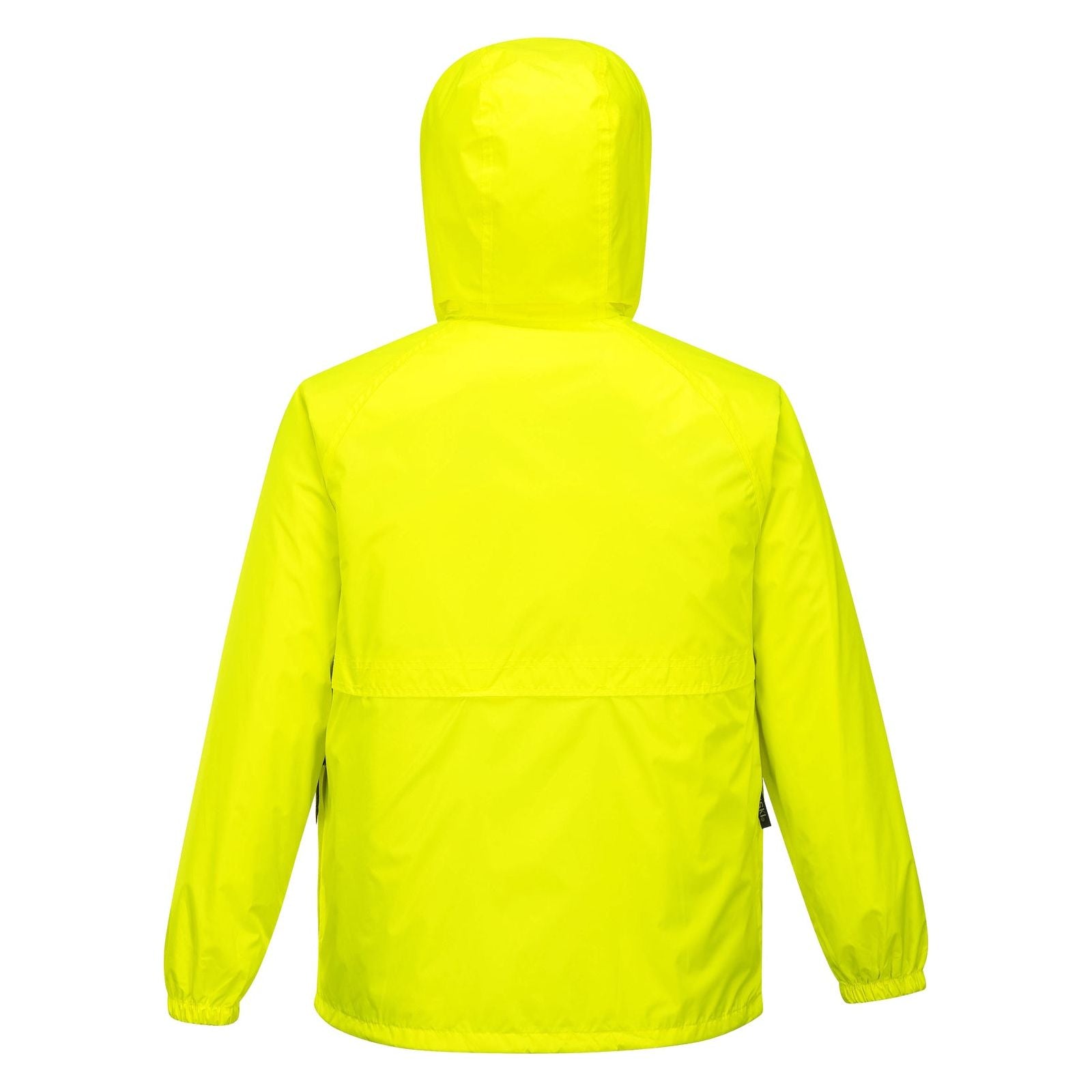 HUSKI STRATUS RAIN JACKET Waterproof Workwear Concealed Hood Windproof Packable - Yellow Fluro - L