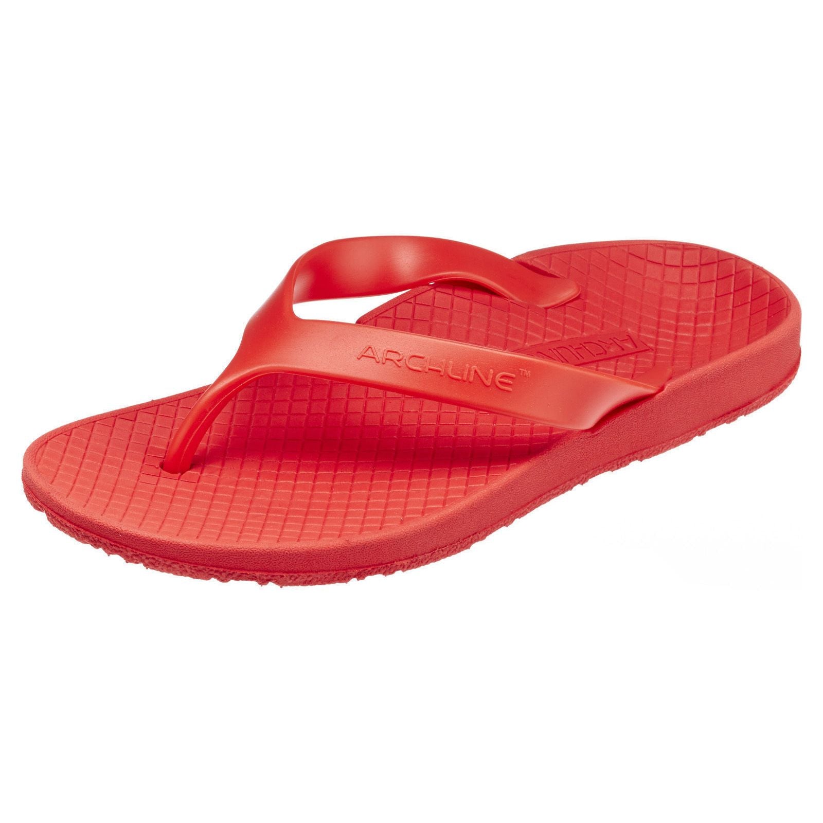 ARCHLINE Orthotic Thongs Arch Support Shoes Footwear Flip Flops Orthopedic - Red/Red - EUR 45