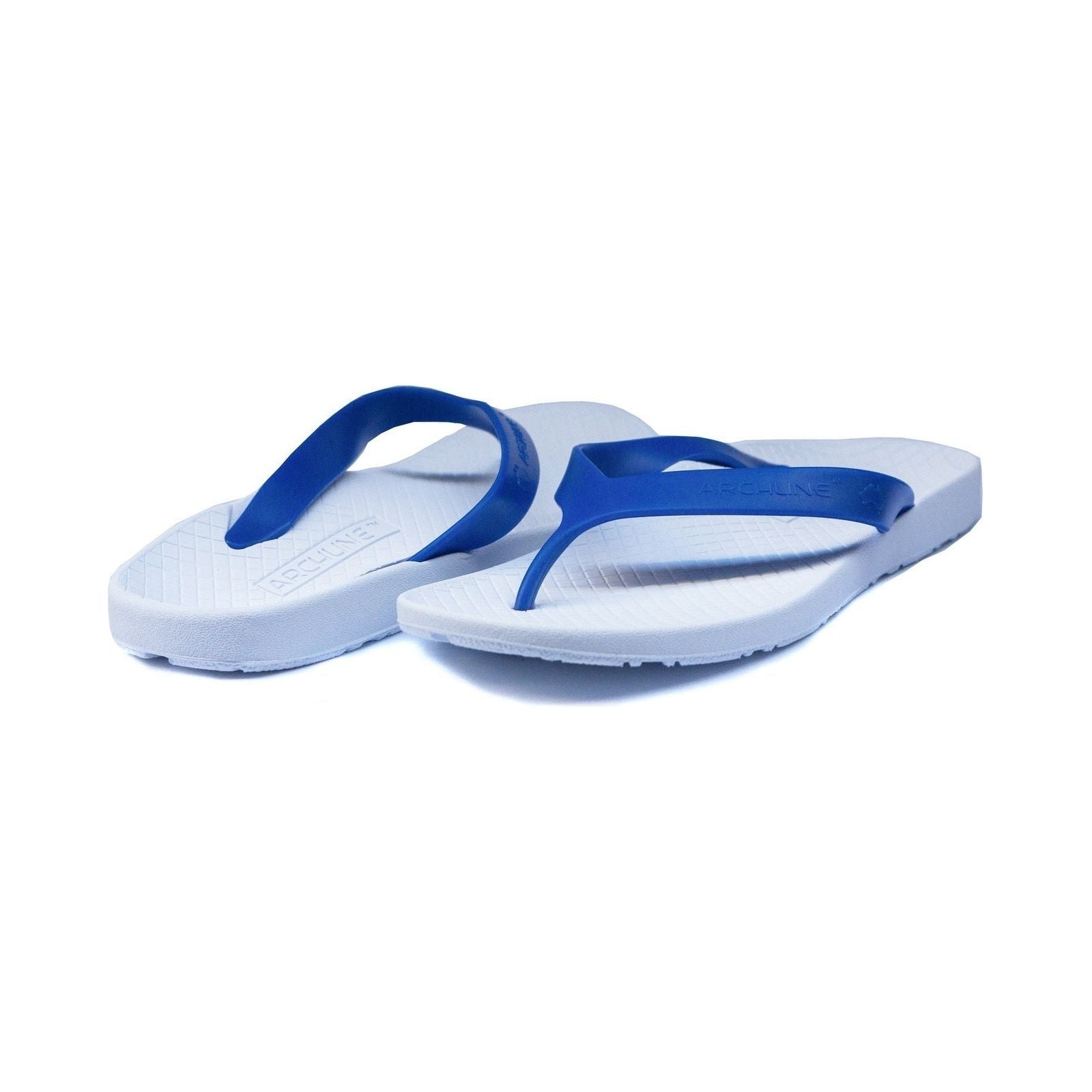 ARCHLINE Flip Flops Orthotic Thongs Arch Support Shoes Footwear - White/Blue - EUR 47