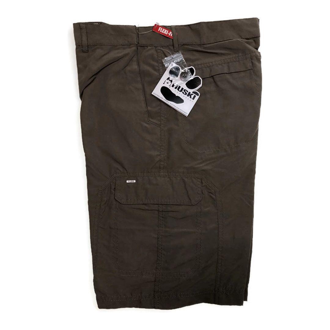 HUSKI Cargo Shorts Mens Cascade Microfibre Flexi Fit Short Army Military 515206 - Clay - 4XL (112cm Waist)