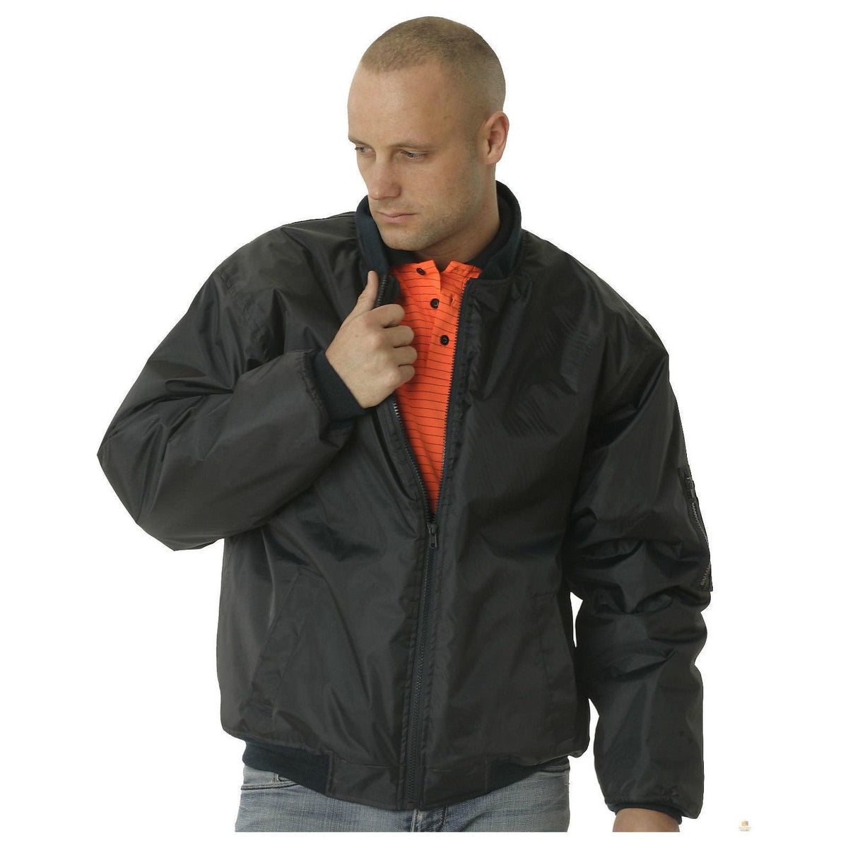 HUSKI Mens Quilted Combat Bomber Waterproof Jacket Windproof Workwear Coat - Black - 6XL