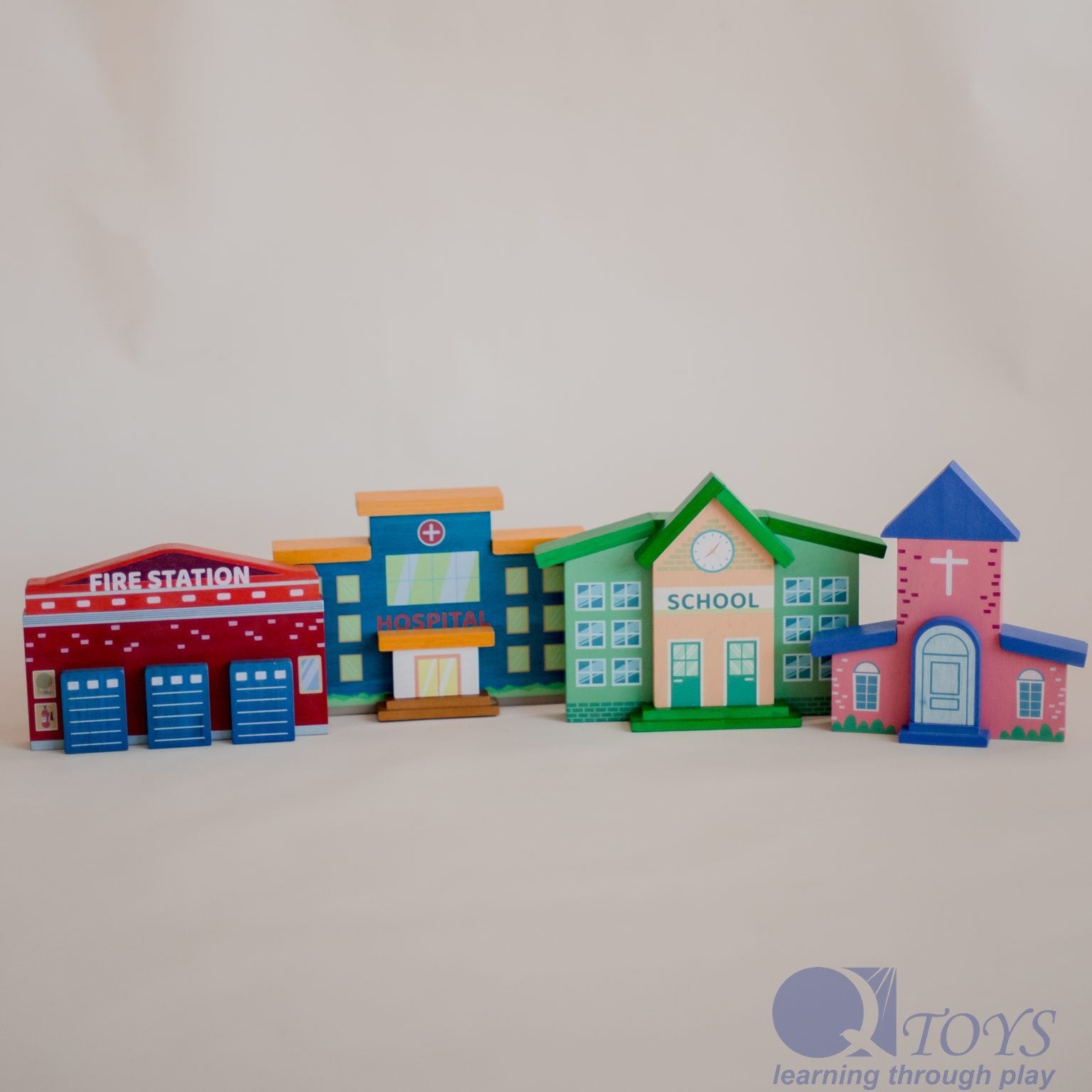 Street buildings set of 4