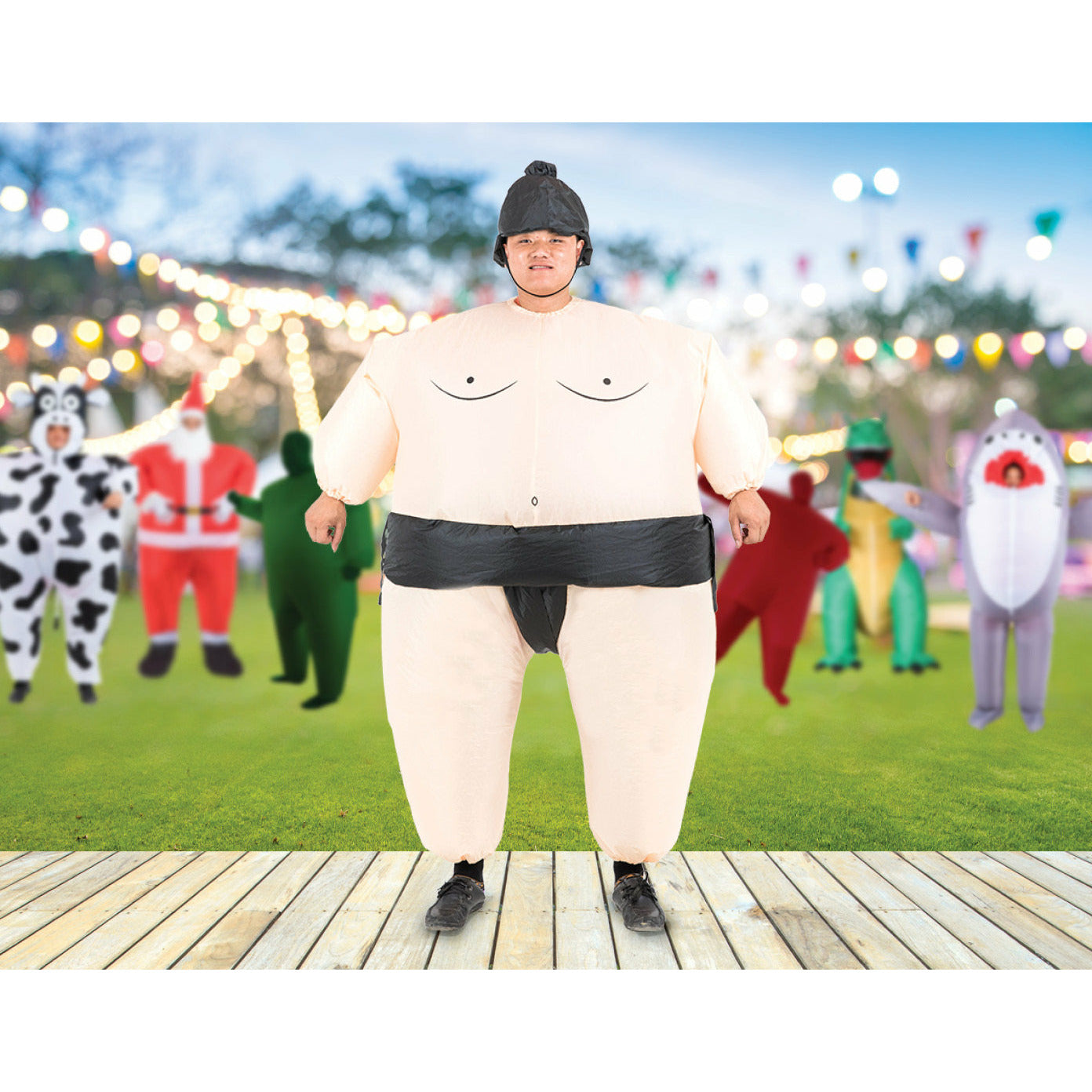 SUMO Fancy Dress Inflatable Suit -Fan Operated Costume