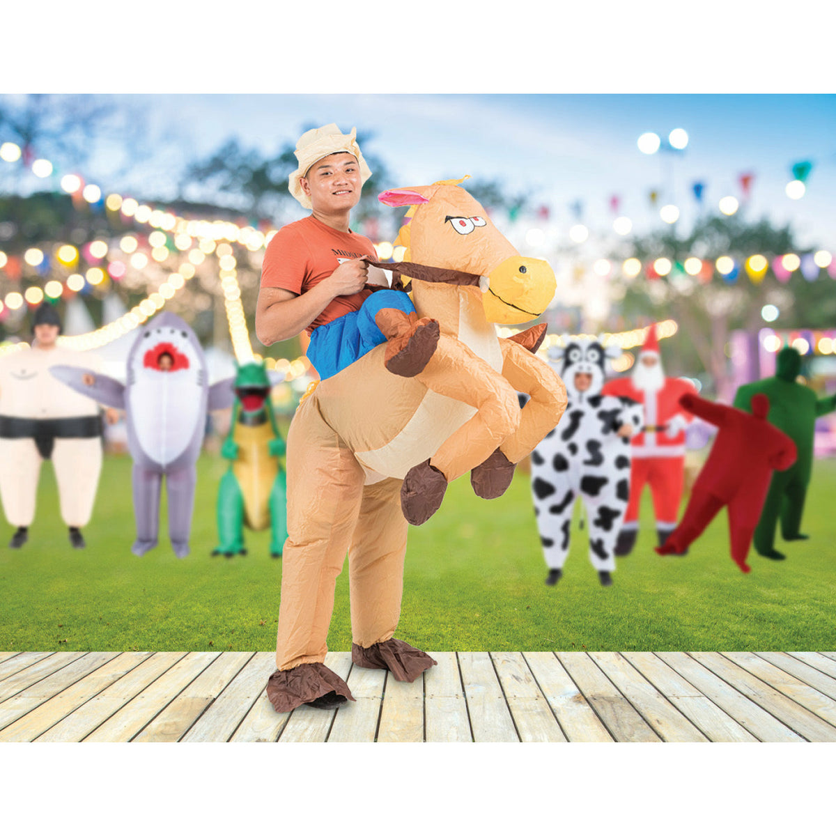 COWBOY Fancy Dress Inflatable Suit -Fan Operated Costume