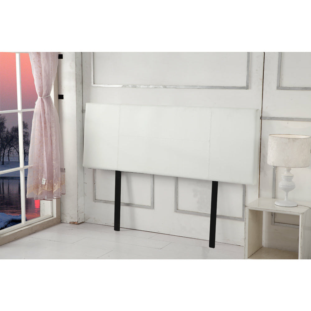 PU Leather Queen Bed Headboard Bedhead - White