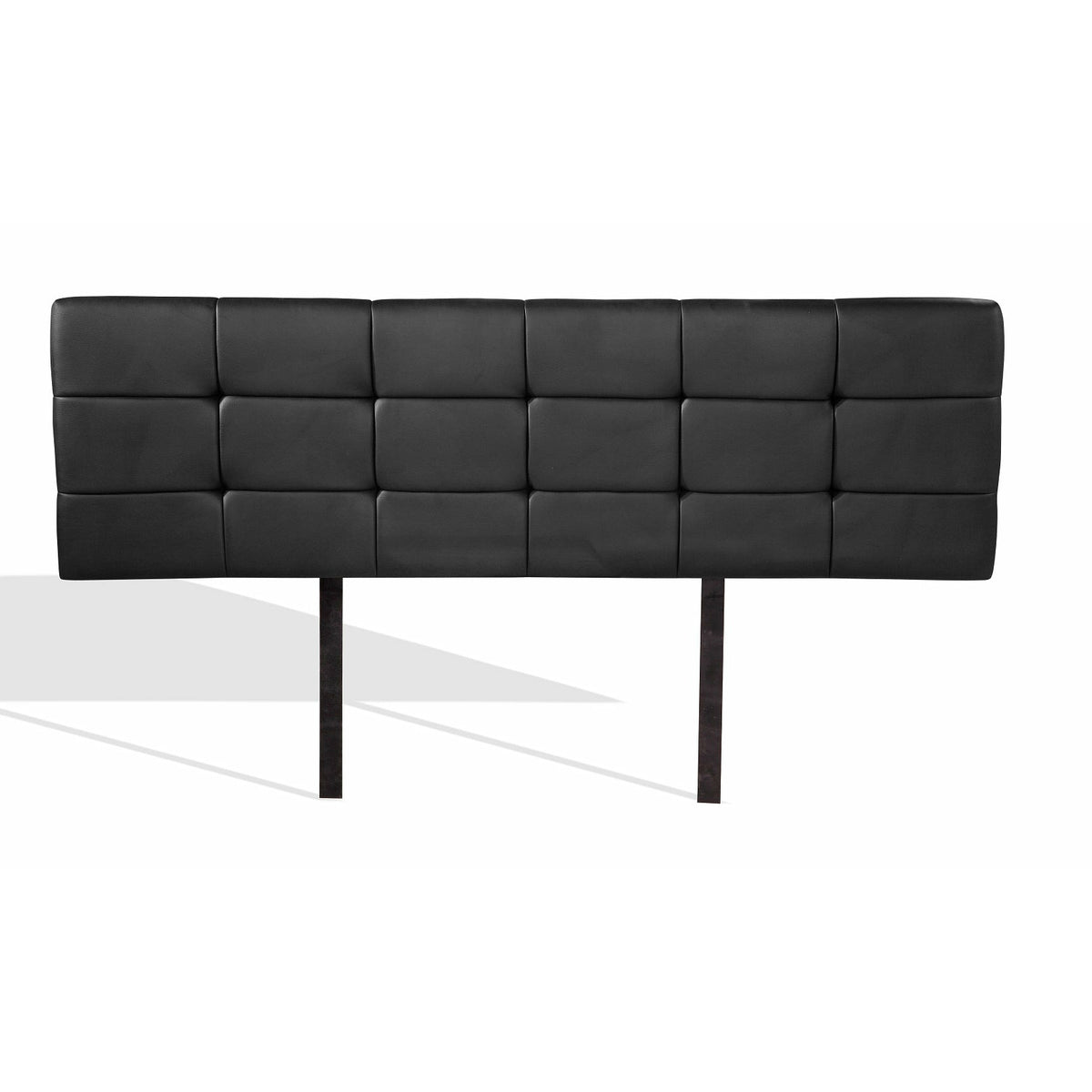 PU Leather Queen Bed Deluxe Headboard Bedhead - Black