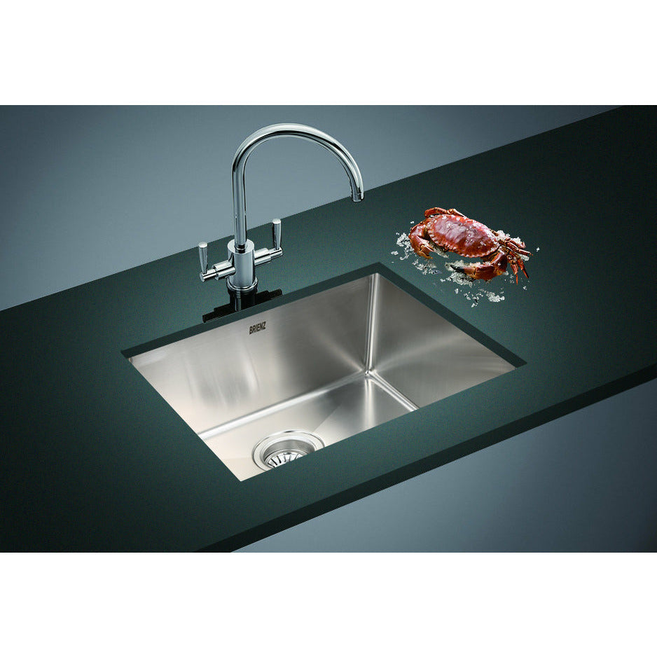 490x440mm Handmade Stainless Steel Undermount / Topmount Kitchen Laundry Sink with Waste