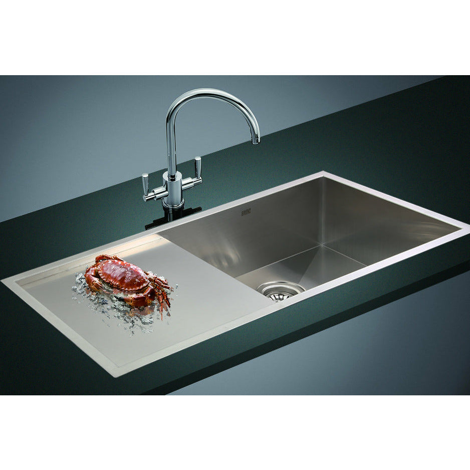 960x450mm Handmade Stainless Steel Undermount / Topmount Kitchen Sink with Waste
