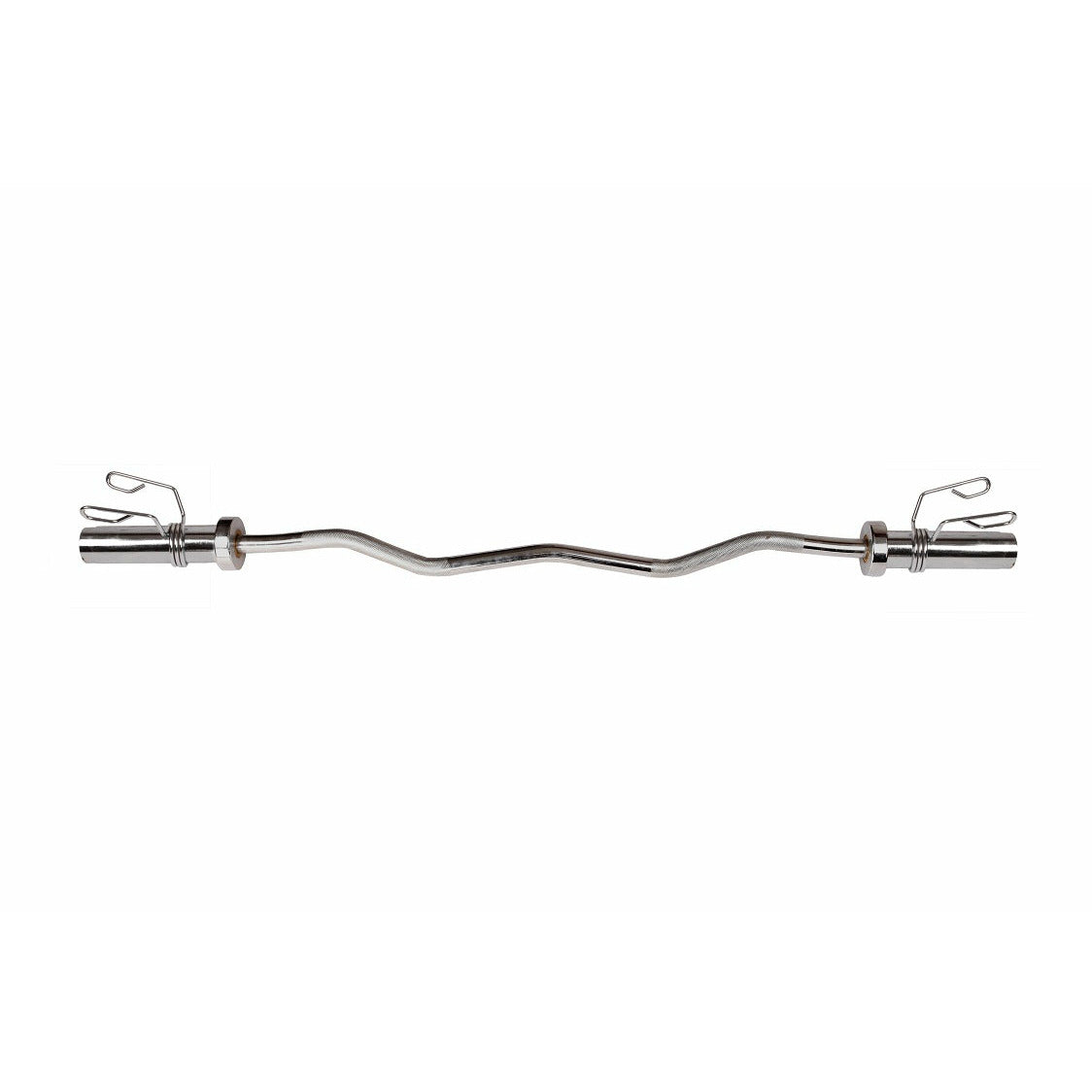 Chrome Olympic Curl Bar Barbell Heavy Duty EZ with Spring Collars
