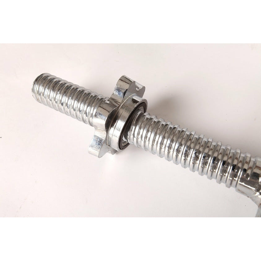 Chrome Tricep Bar Barbell Heavy Duty with Spinlock Collars