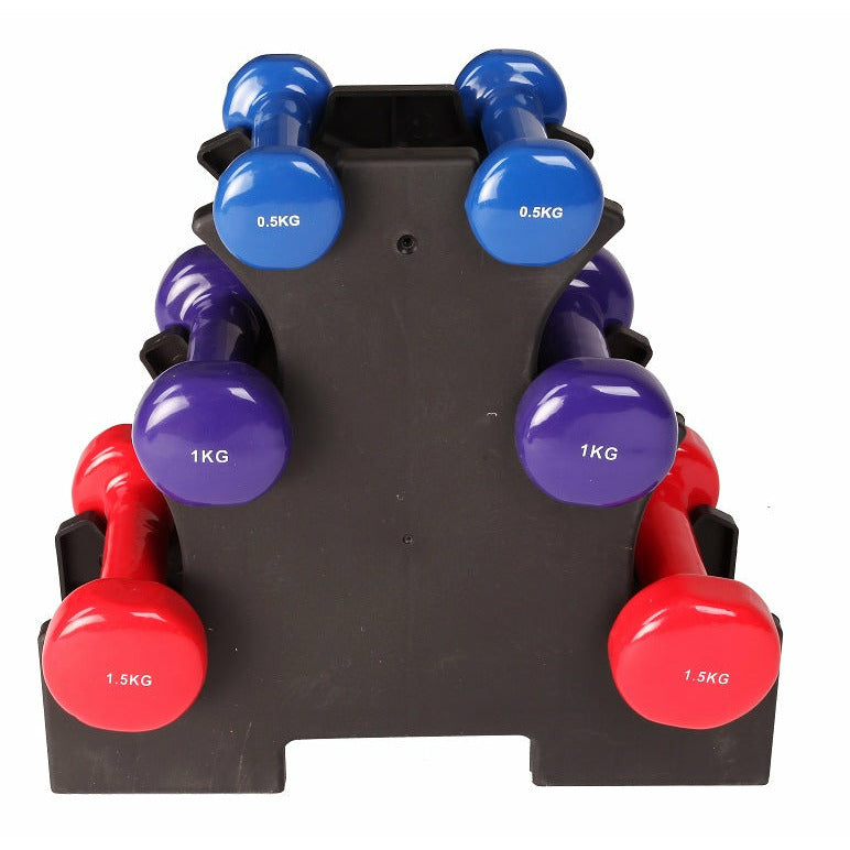 6-Piece Dumbbell Set with Rack