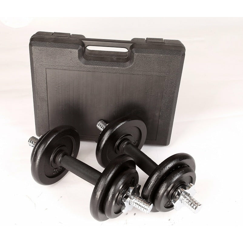 20kg Black Dumbbell Set with Carrying Case