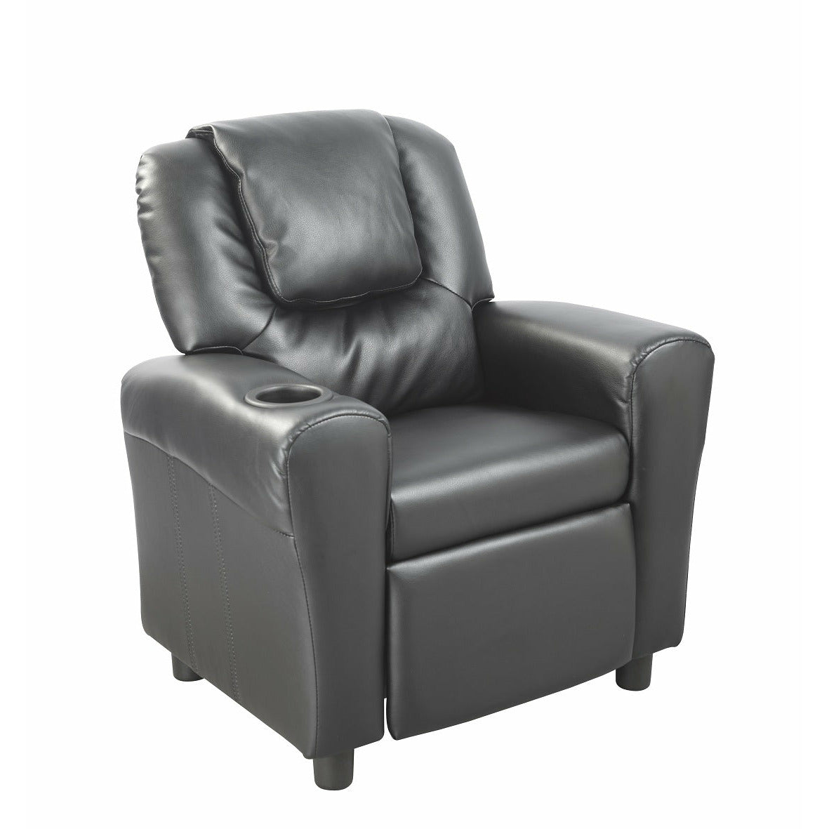 PU Leather Kids Recliner with Drink Holder