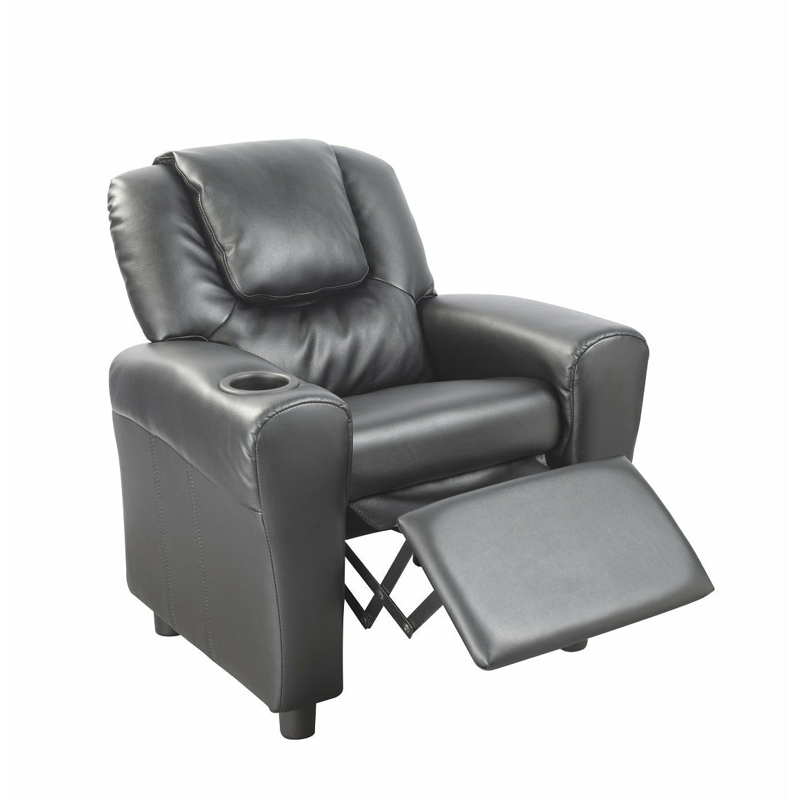 PU Leather Kids Recliner with Drink Holder