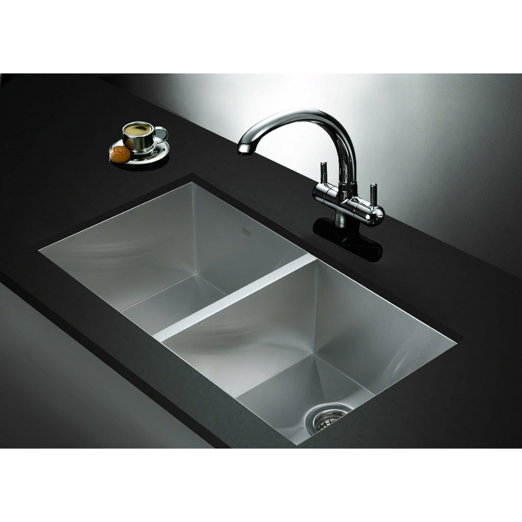 820x457mm Handmade Stainless Steel Undermount / Topmount Kitchen Laundry Sink with Waste