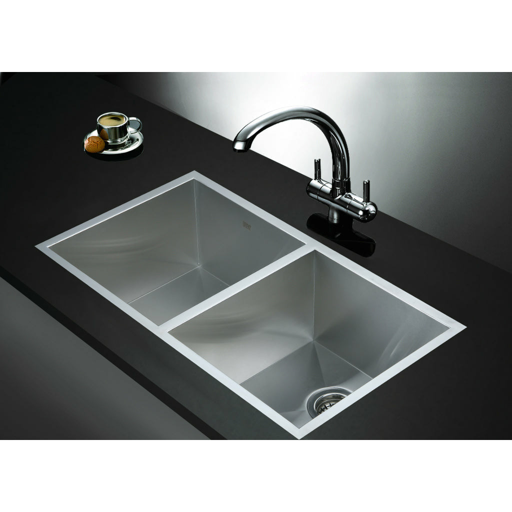 820x457mm Handmade Stainless Steel Undermount / Topmount Kitchen Laundry Sink with Waste