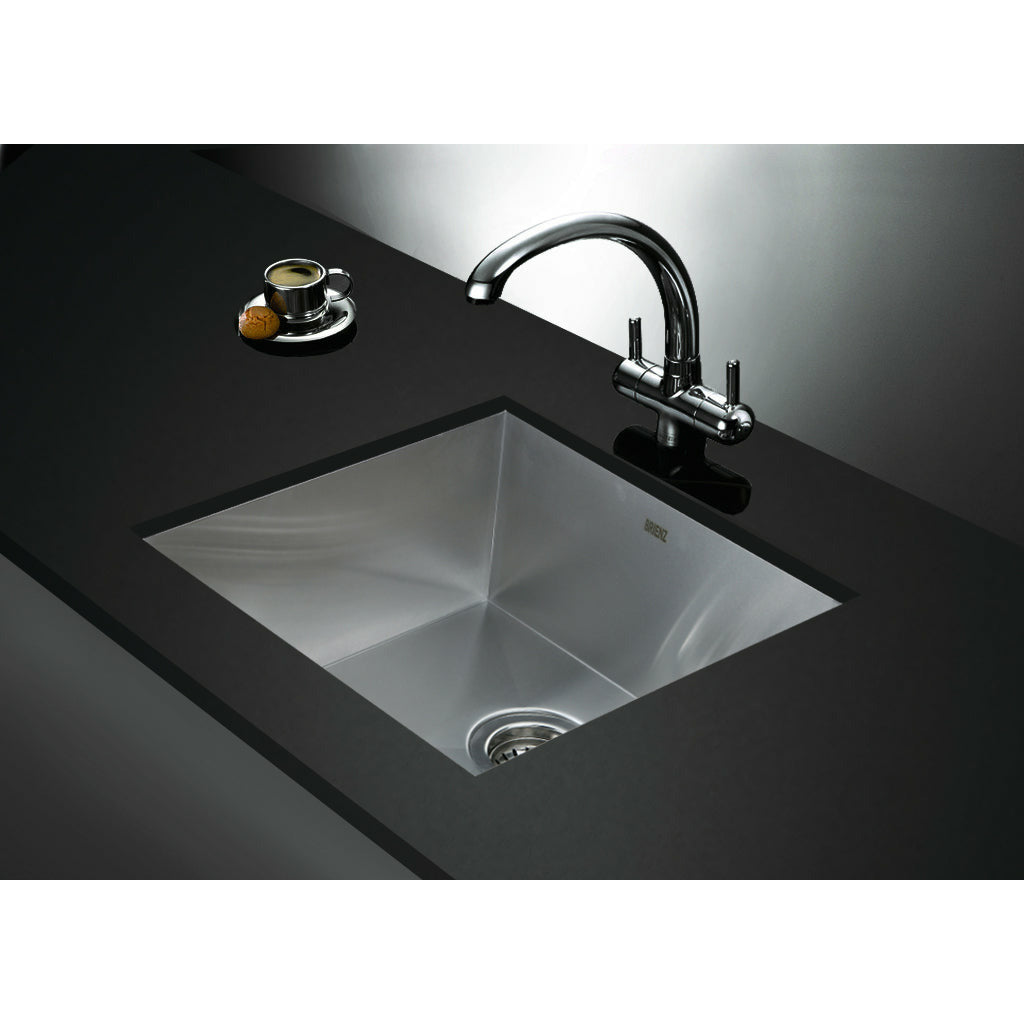 440x440mm Handmade Stainless Steel Undermount / Topmount Kitchen Laundry Sink with Waste