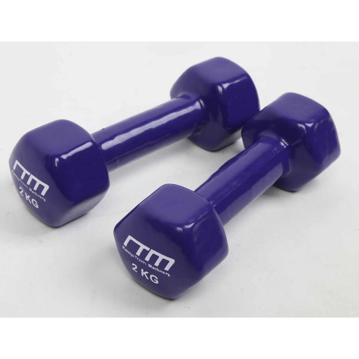 2kg Dumbbells Pair PVC Hand Weights Rubber Coated