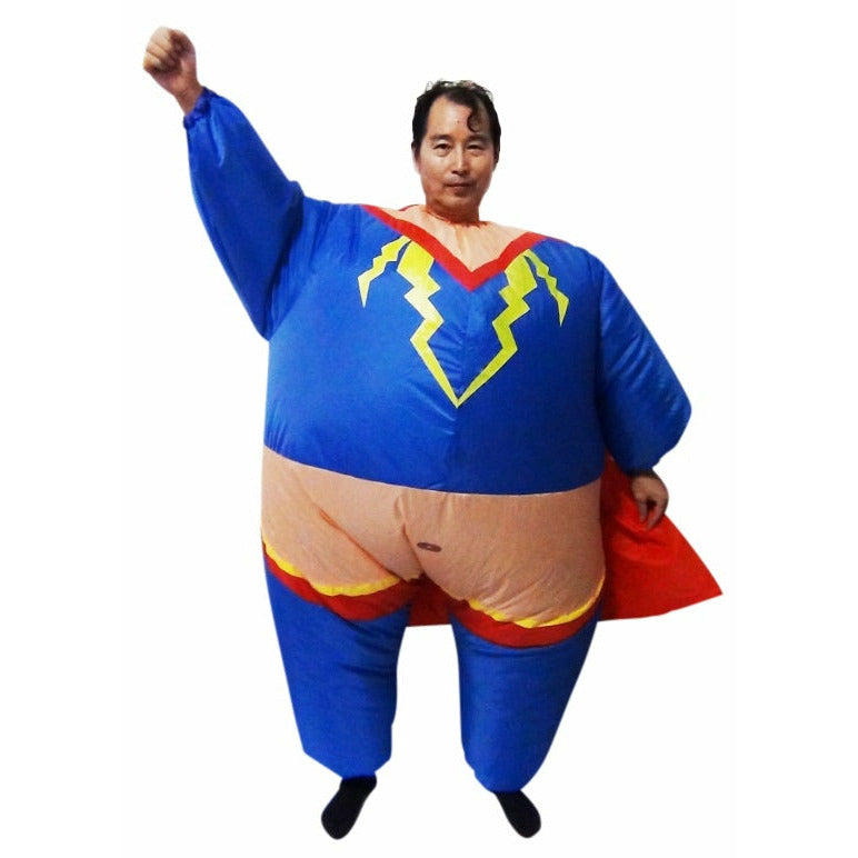 Super Hero Fancy Dress Inflatable Suit - Fan Operated Costume